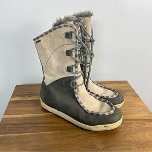 HITEC Talia Shell 200 Womens Snow Boots Beige Thinsulate SZ 11 Waterproof Vibram